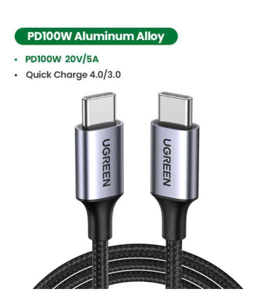 Cablu Ugreen USB C 100W 20v 5A aluminiu NOU compatibil MacBook