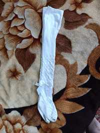 Колготки белые нарядные с бантиком на 3-5 лет