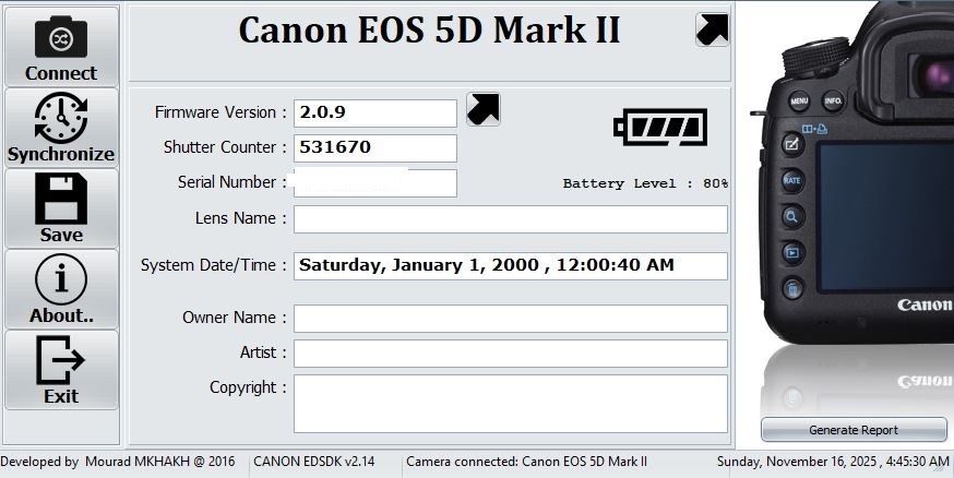 Canon 5D Mk II Full frame