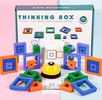 Намалена цена ! Дървена игра с дървени блокове и звънец Thinking Box