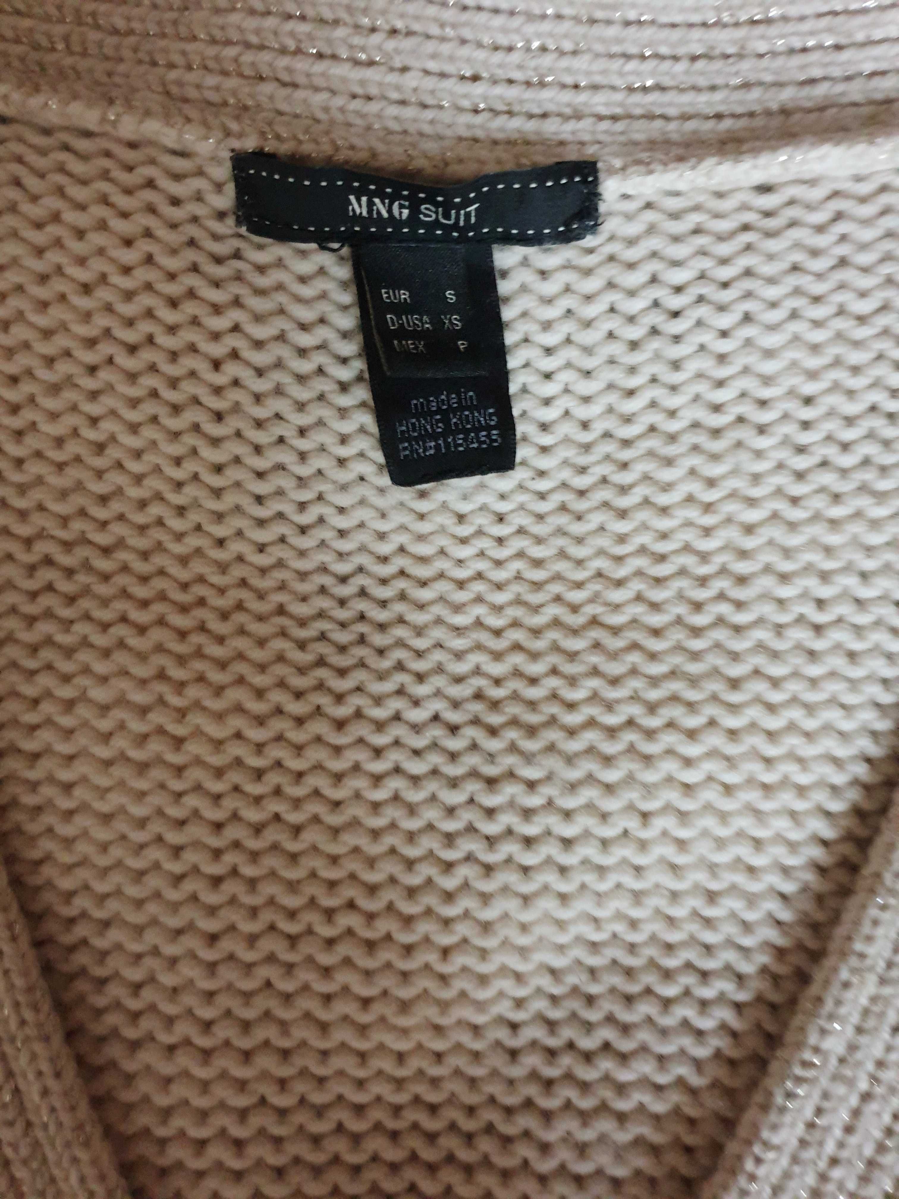 Top pulover Mango lana crem