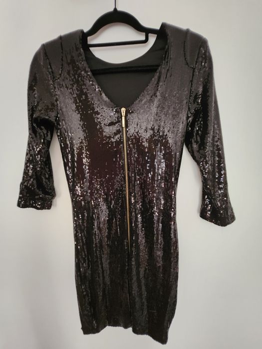 Rochie neagră cu paiete Mohitop
