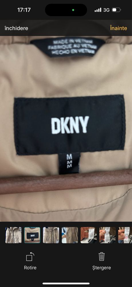 Geaca dama DKNY bej auriu