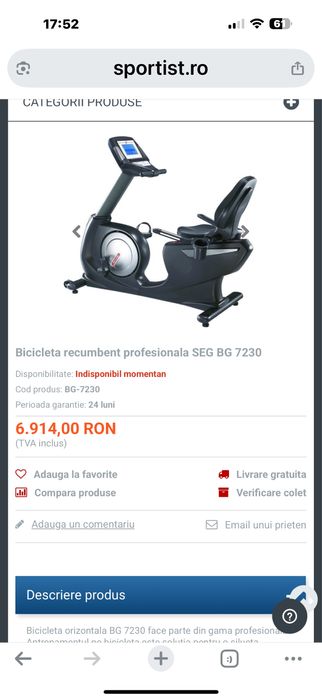 Bicicleta medicinala SEG profesional