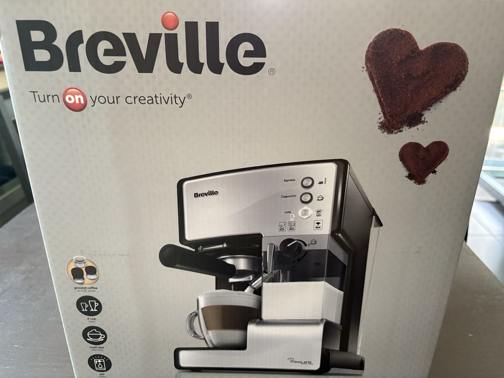 Vand Espressor Manual cu Lapte Prima Latte Argintiu Breville