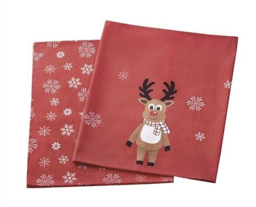 Set 2 panze decorative pentru masa de Craciun, 100% bumbac, Avon