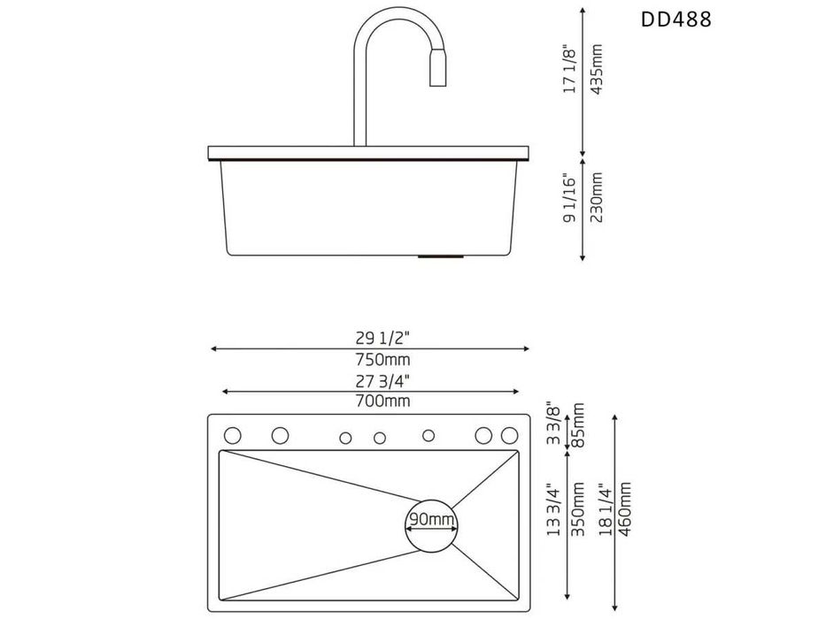 Chiuvetă de bucătărie de lux cu funcții și afișaj negra
