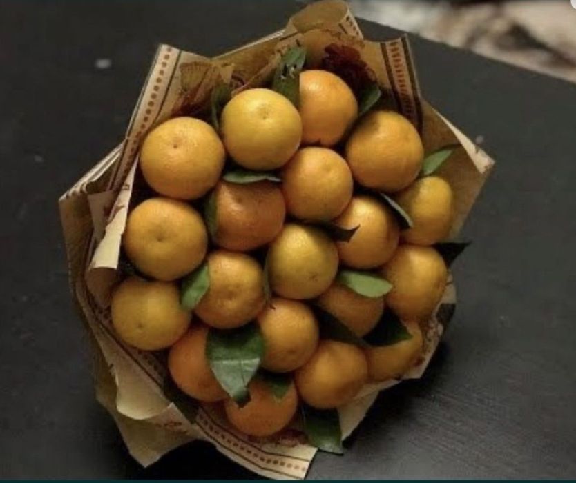 Букеты из мандаринов-оригинальный и вкусный подарок