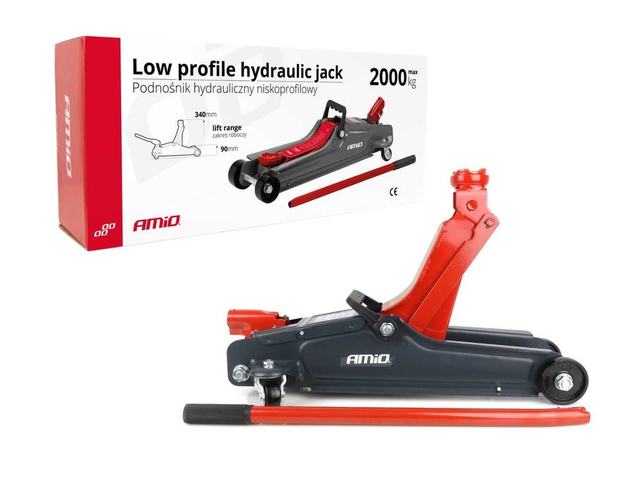 Нископрофилен хидравличен крик AMIO 2T, 90 до 340 мм