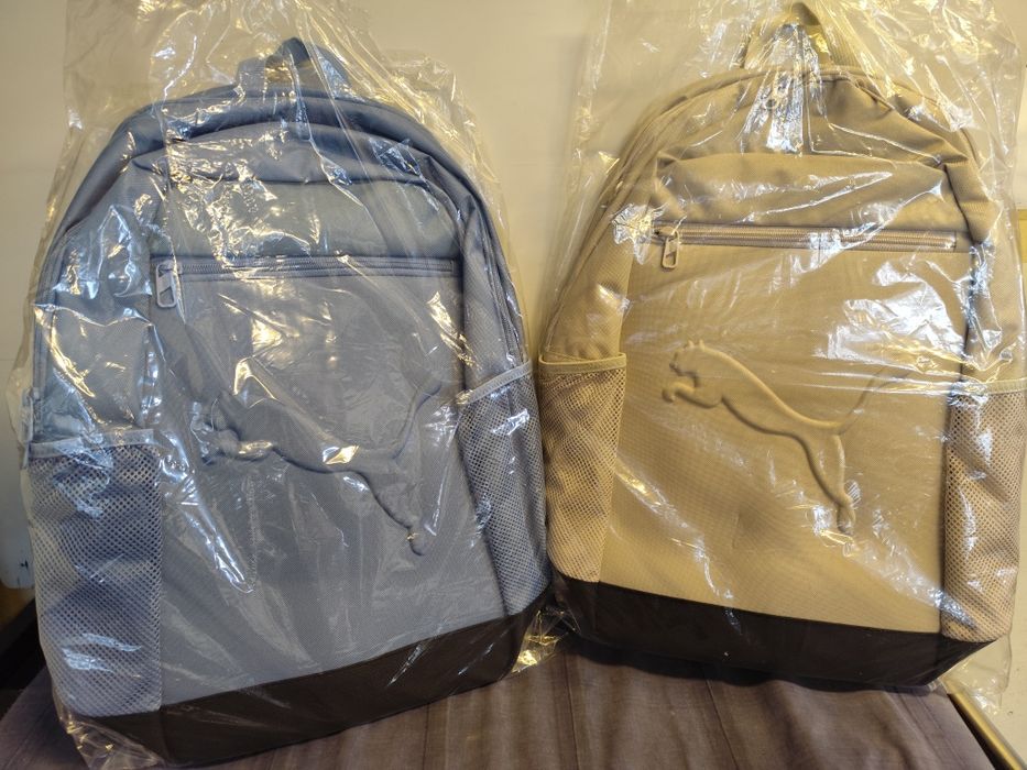 rucsac Puma Buzz de culoare bej și albastru