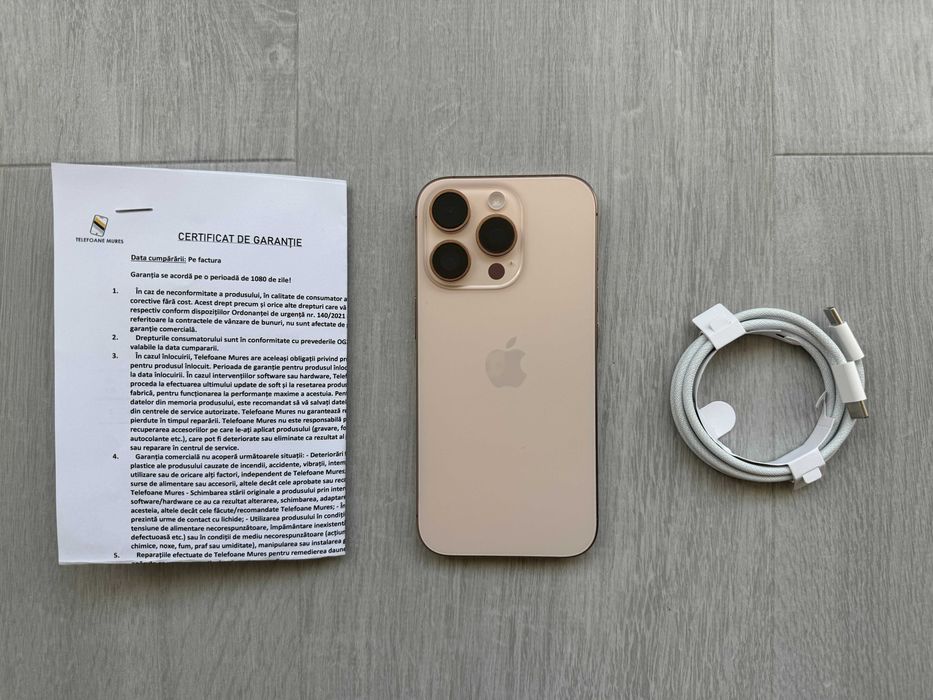 iPhone 16 Pro 256GB desert gold 100% bat. neverlocked garantie 2027