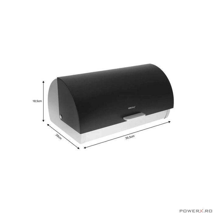 Cutie pentru paine, din otel-acril, negru, KingHoff