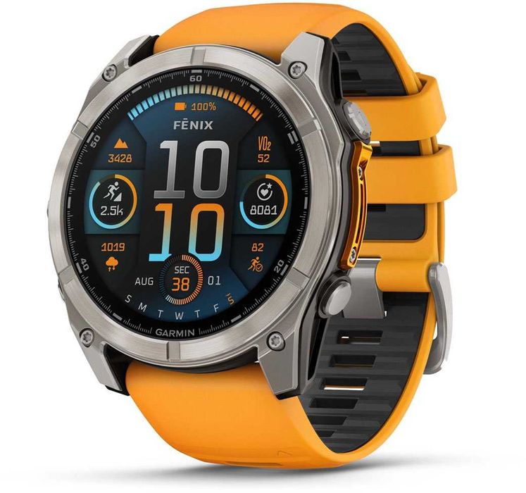 Нов! 2г Гаранция! Garmin Fenix 8 Amoled 47 мм Sapphire Titanium/Orange
