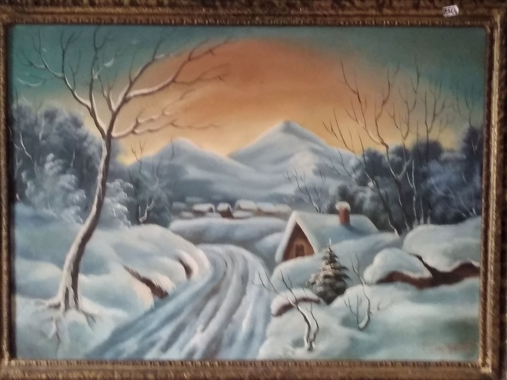 Pictura veche "Iarna pe ulita"