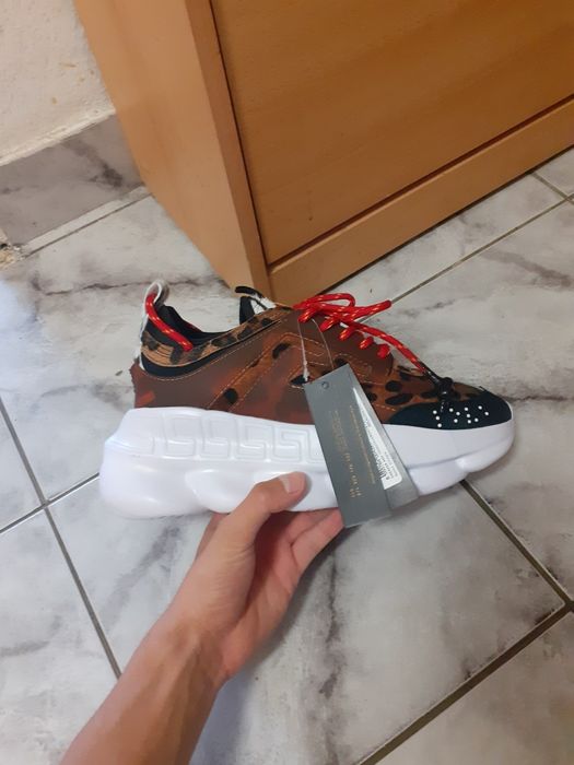 Versace chain reaction leopard print
