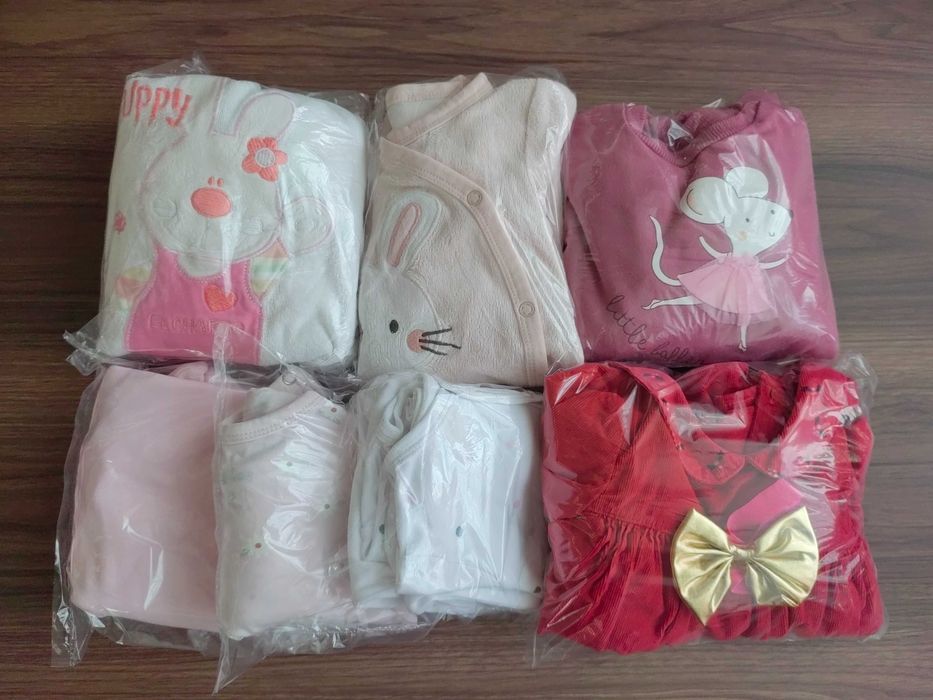 Бебешки дрехи за момиче 6-9м - 7комплекта.