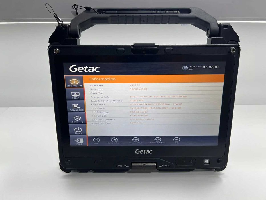 Laptop SH GETAC Fully Rugged i5-5200U M2 512gb+256gb 16GB Ram Touch
