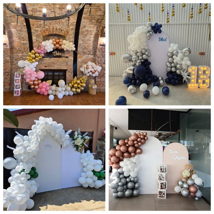 Aranjament  decor baloane flori nunta botez majorat