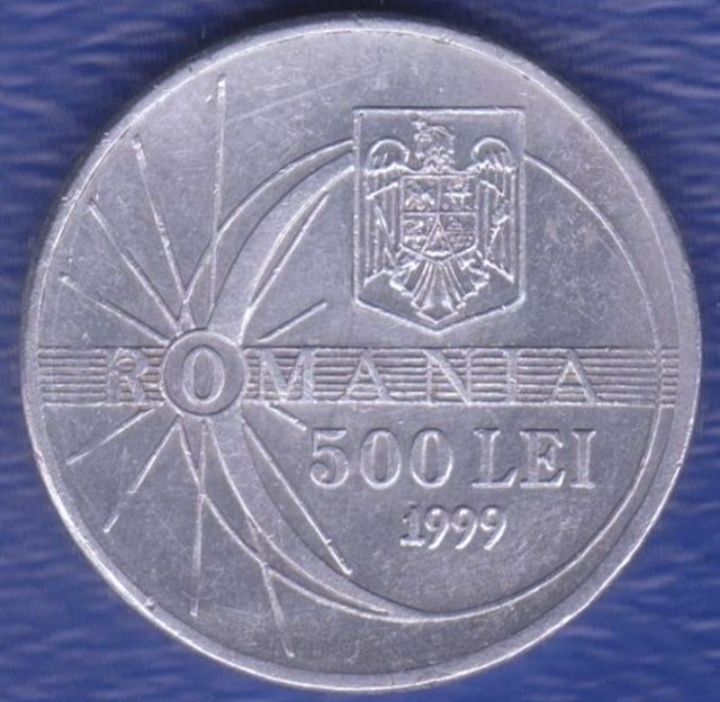 Moneda 500 lei eclipsa 1999 de colectie