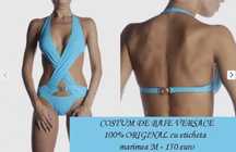 Costum de baie intreg monokini VERSACE import Italia turcuaz M 750 RON
