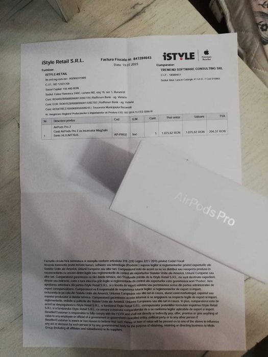 Airpods Pro 2 noi cu factura
