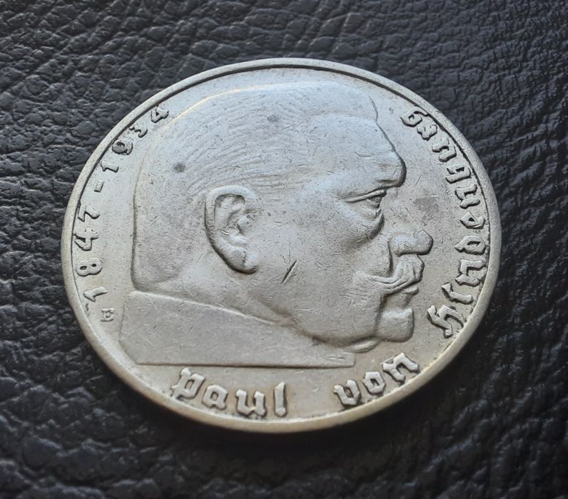 Стара сребърна монета 2 марки 1937 г. буква Е  Германия- прекрасна !