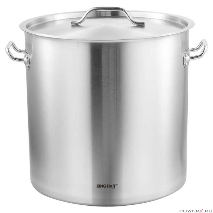 Oala cu capac din otel inoxidabil, capacitate 71 litri, 45 cm,