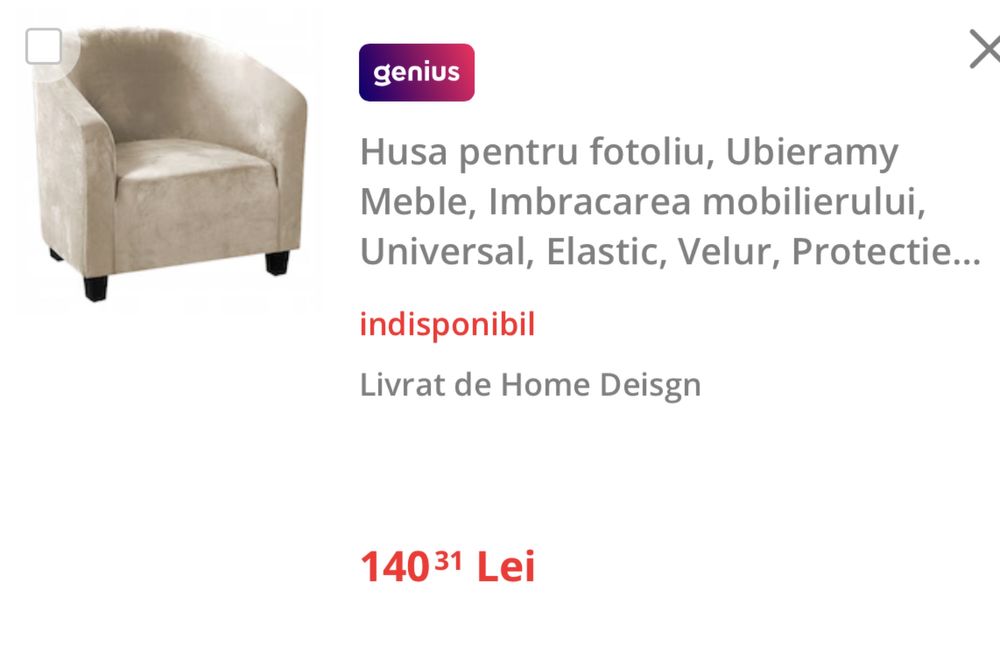 Husă pentru fotoliu