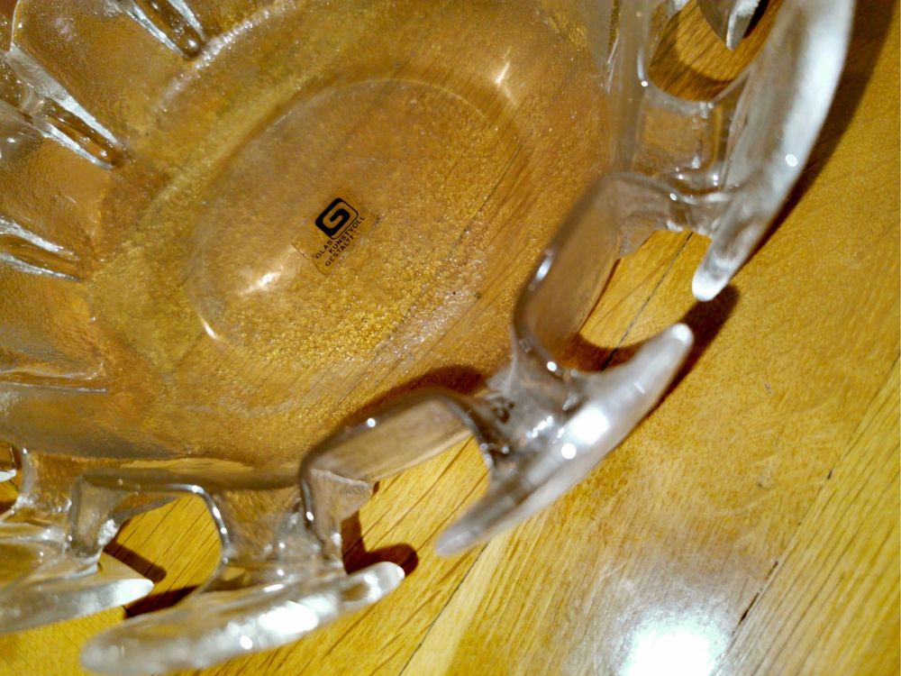 Купа стъкло дизайн MOD Glass Design Georgshutte ръчна Западна Германия