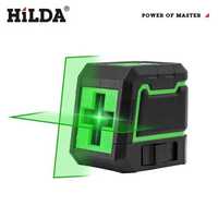 Уровень лазерный Hilda два 2 луча зеленых