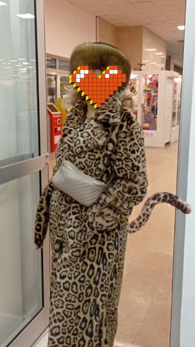 Шуба лепардовая 38 размер