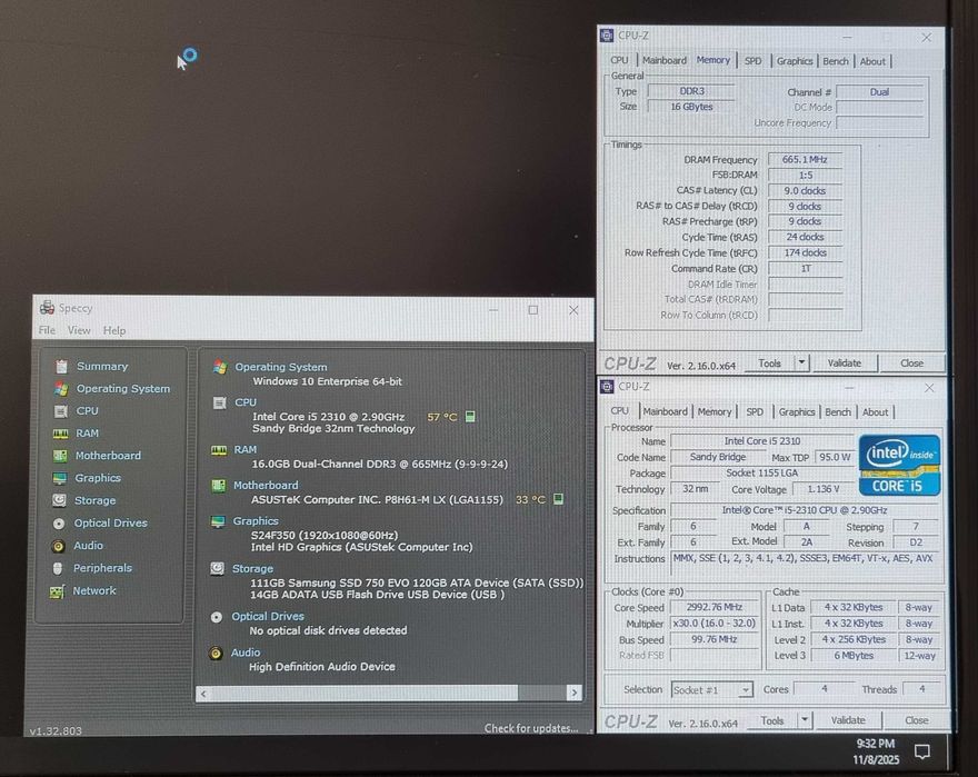 Kit socket 1155 ASUS P8H61-M LX+Intel Core i5 2310+16Gb DDR3