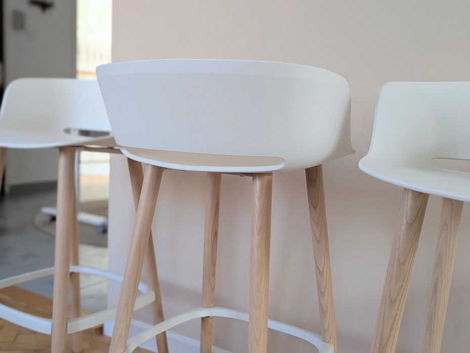 Set de 3 scaune de bar Babila Wood Barstool