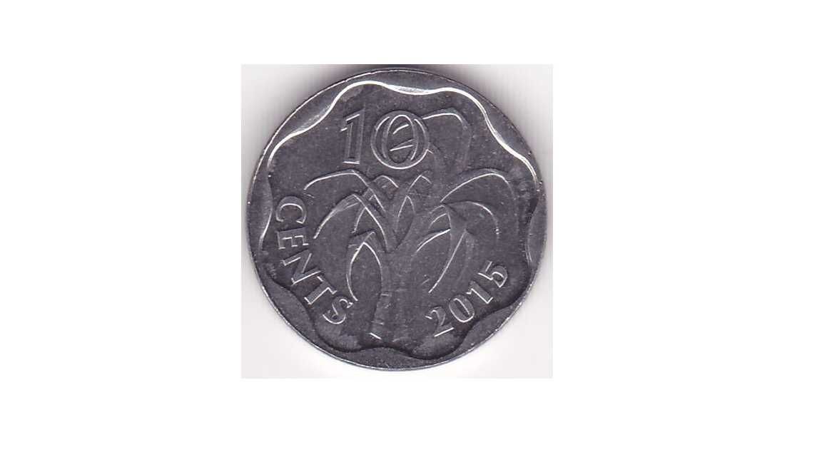 Монета Королевство Свазиленд/Африка - 10 центов (2015 / Мсвати III)