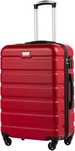 Troler COOLIFE de 27", carcasa dura, 4 roti, rosu