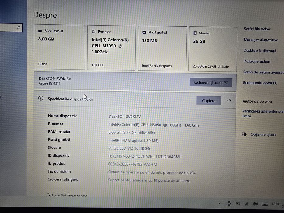 Laptop & Tableta Acer Aspire R3 N15W5, Touch, 8Gb RAM, 32Gb SSD,