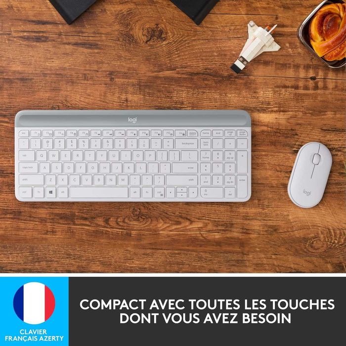 Нов Безжичен Комплект Клавиатура с Тихи Бутони и Мишка Logitech MK470