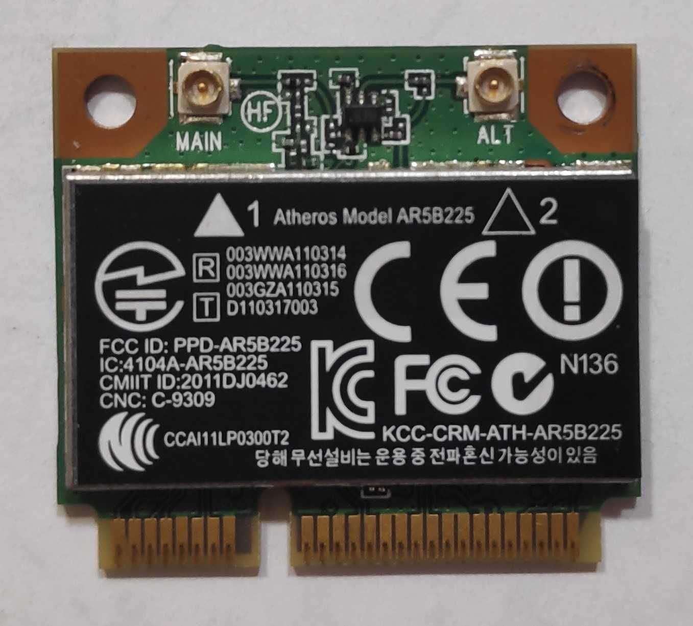 Продам WiFi+Bluetooth карту Atheros AR5B225 для ноутбука, б/у