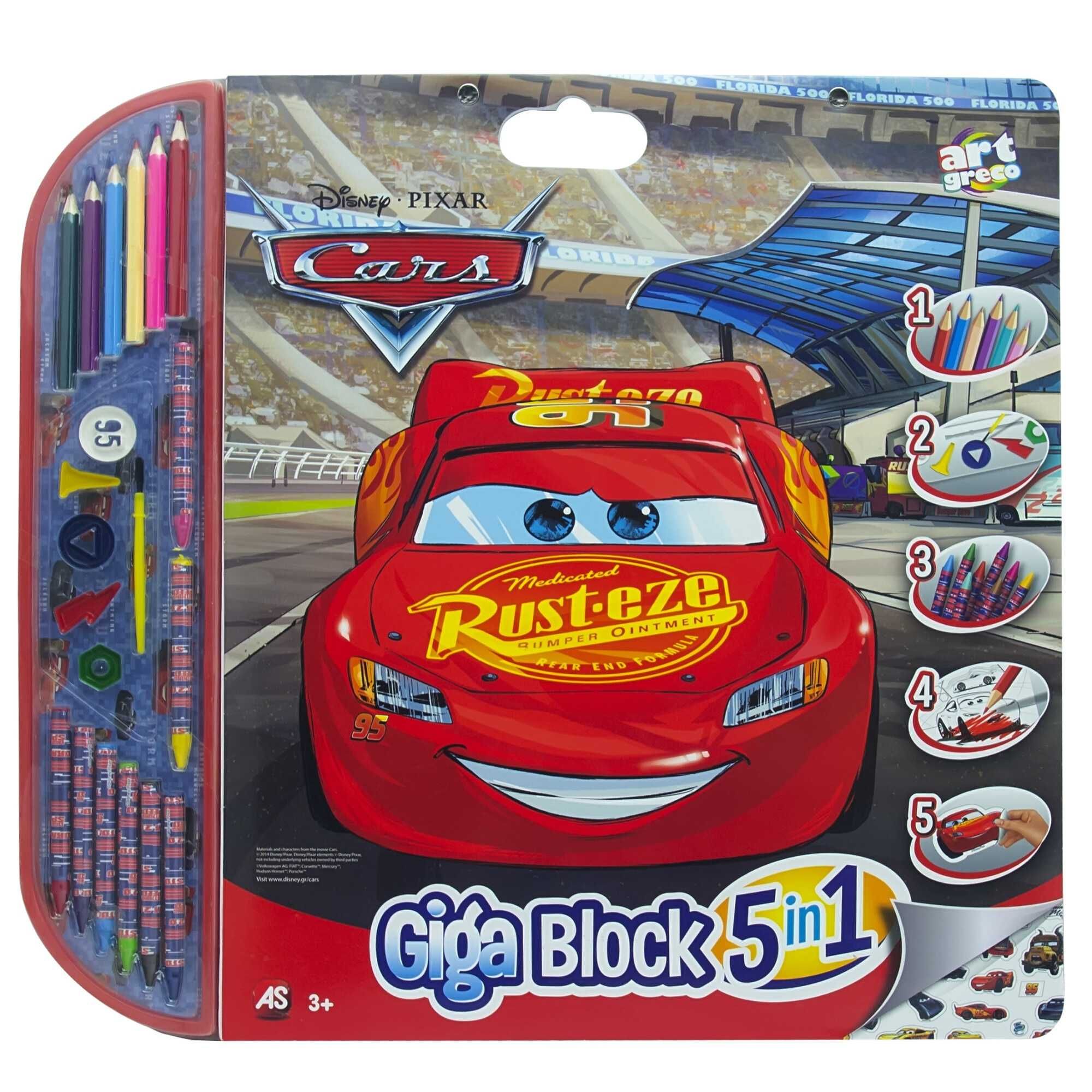 Fulger McQueen Set pentru desen 5 in 1 Art Giga Block, Cars 55 Lei