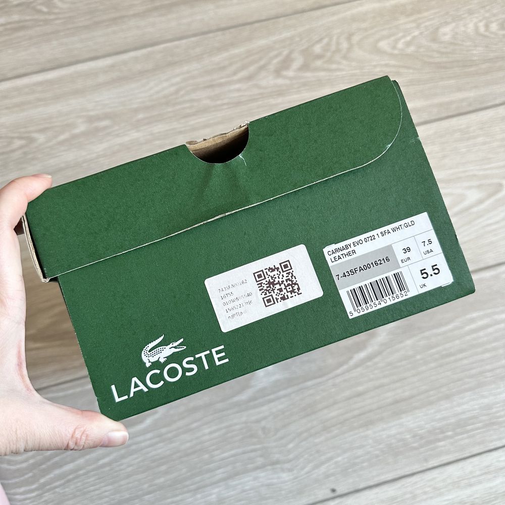 Кеды белые кожаные Lacoste 39 р.