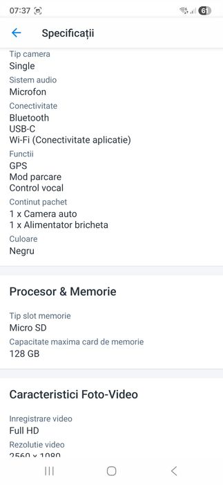 Camera bord auto dvr Nextbase Piqo 1K