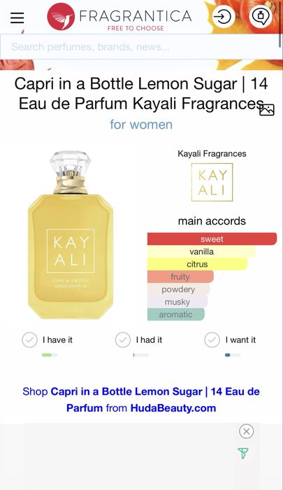 Kayali Capri in a Bottle Lemon Sugar