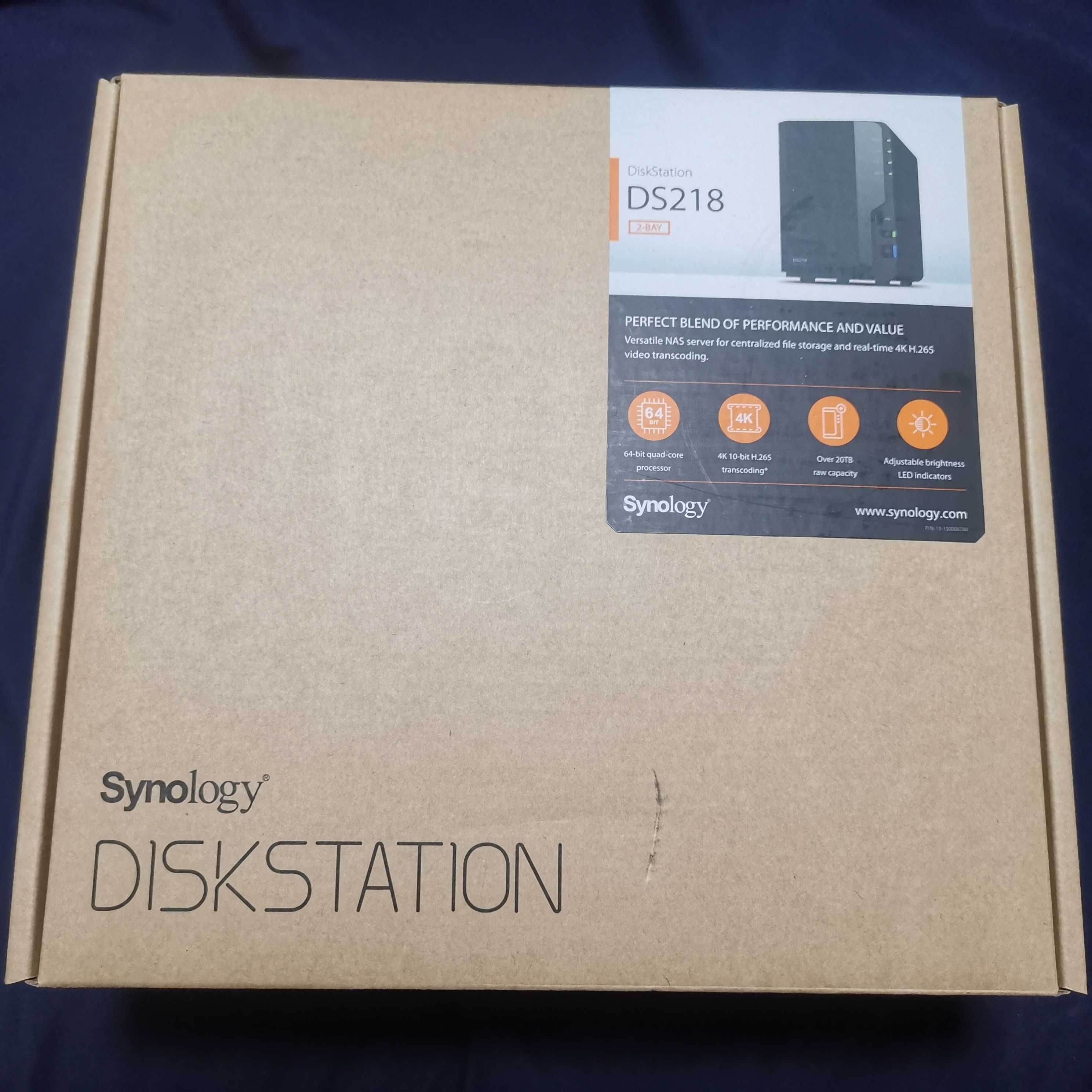 мрежови сторидж NAS Synology DS218, 2 Gb DDR4 RAM, 2 bay