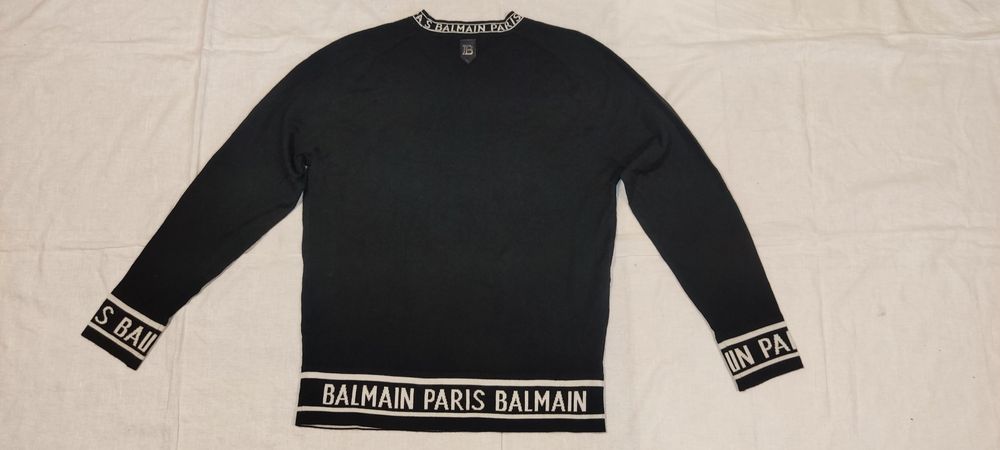Pulover Balmain Paris mărime XL 50% lâna sweatshirt knitwear wool bluz