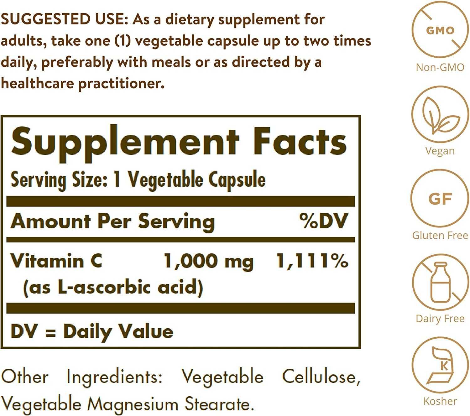 Solgar Витамин C 1000 мг, 100 растительных капсул из Америки