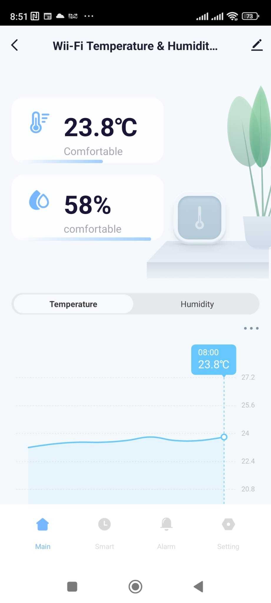 Senzor SMART WiFi temperatura si umiditate TUYA