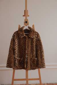Палто с косъм леопард Monki S-M