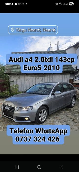 Audi a4 2.0tdi 143cp CAGA EURO 5 Recent adus Germania