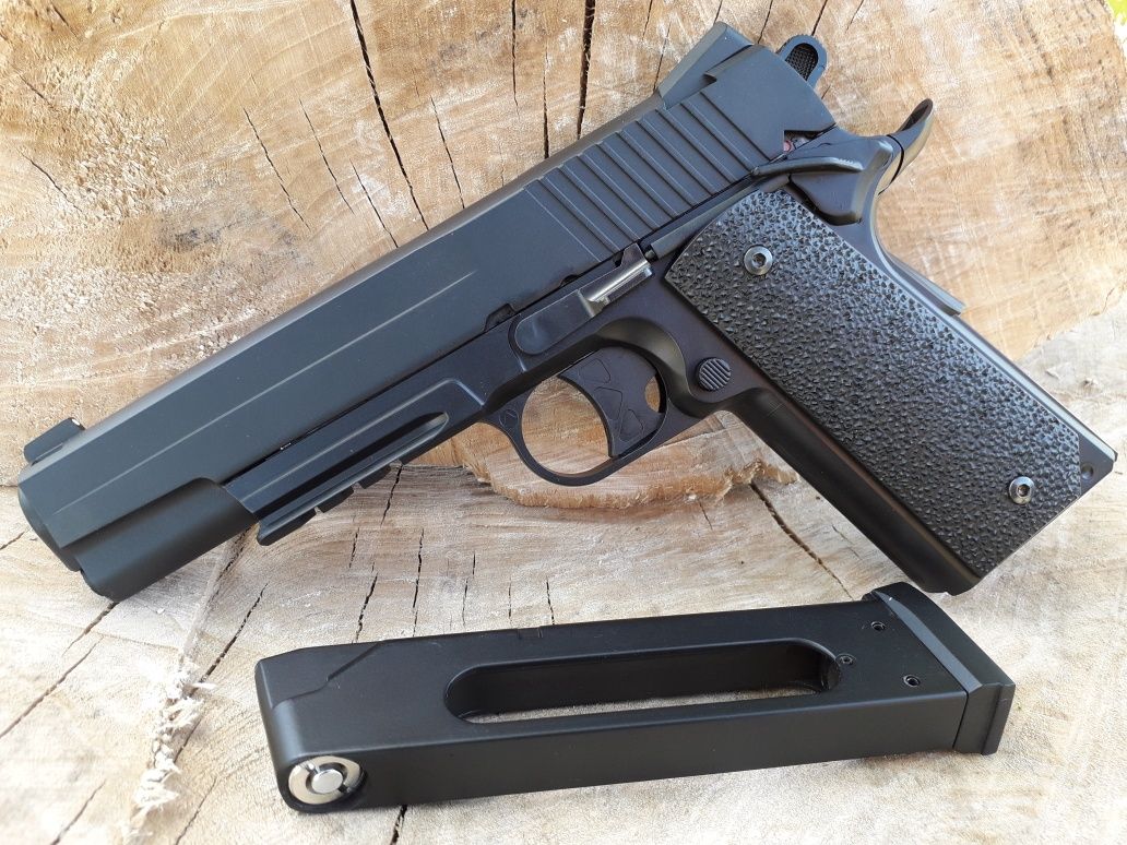 Colt 1911 Full Metal+500bile si 2 CO2 Pistol airsoft puternic 3.5j