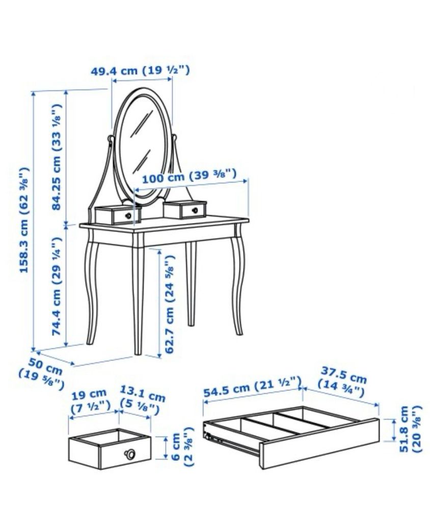 Дамска тоалетка Ikea Hemnes